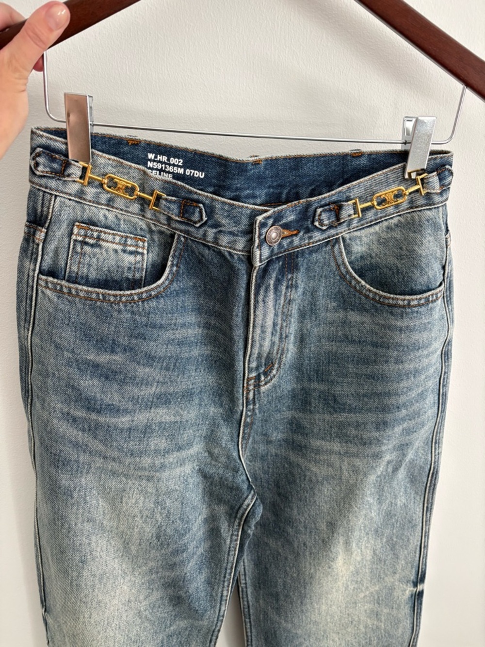 Celine High Rise Wide Leg Jeans Size M Blue Medium Wash by Hedi Slimane Waist 27 - Picture 11 of 14